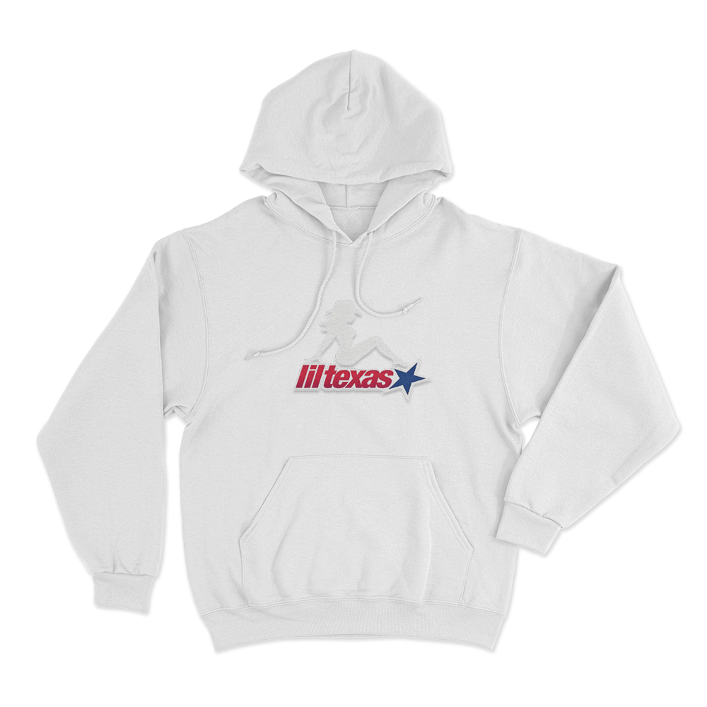 Lil Texas Mudflap Baddie Unisex Hoodie White Lil Texas Mudflap Baddie Unisex Hoodie White